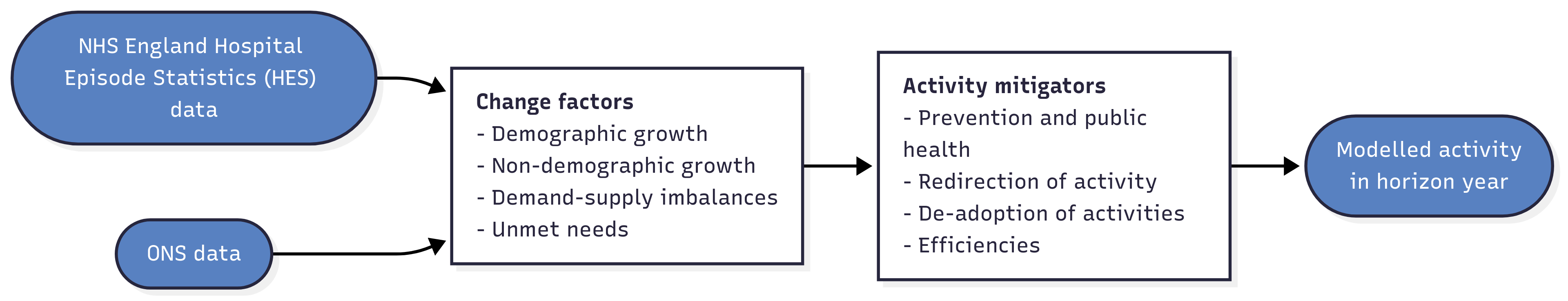 Flow chart of the NHP model