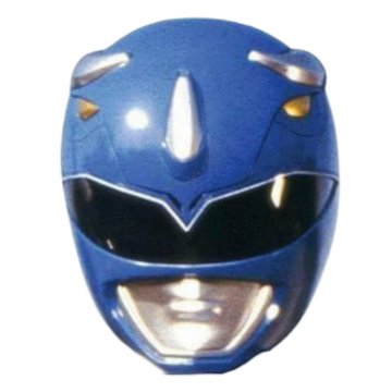 The helmet of the blue Power Ranger, which represents Ozayr.