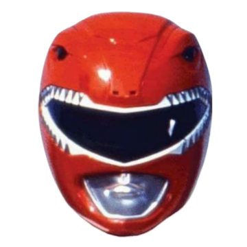 The helmet of the red Power Ranger, which represents a new team member.